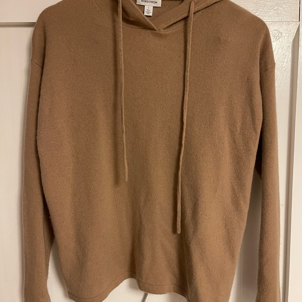 Nordstrom Women's Camel Hoodie Sweater